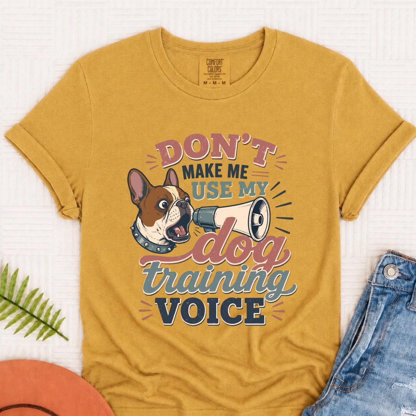 Custom French Bulldog Training Voice Unisex TShirt Mustard