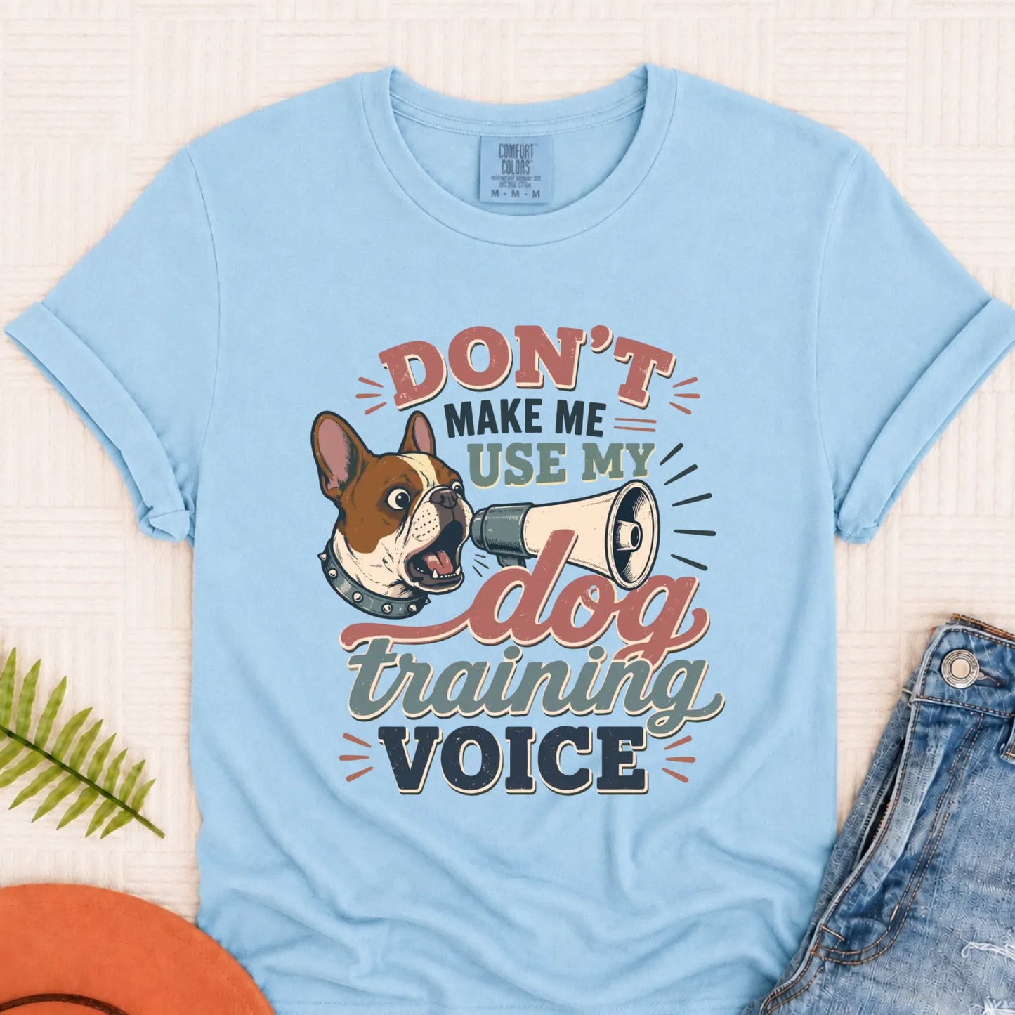 Custom French Bulldog Training Voice Unisex TShirt Chambray