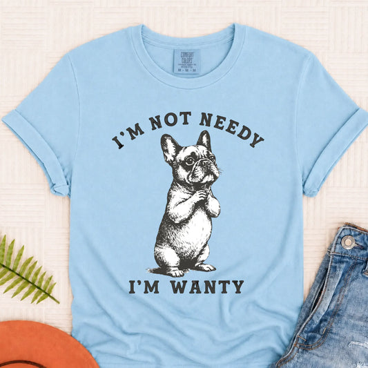 Custom French Bulldog Wanty Unisex TShirt Chambray
