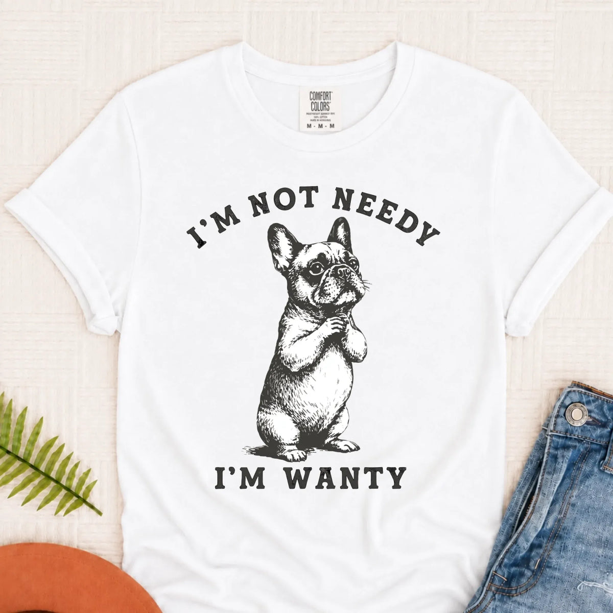 Custom French Bulldog Wanty Unisex TShirt White