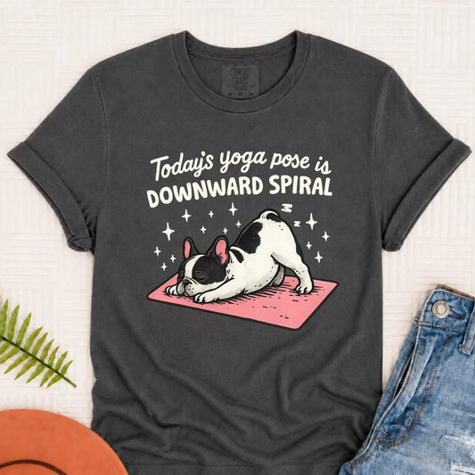 Custom French Bulldog Yoga Pose Unisex TShirt Pepper