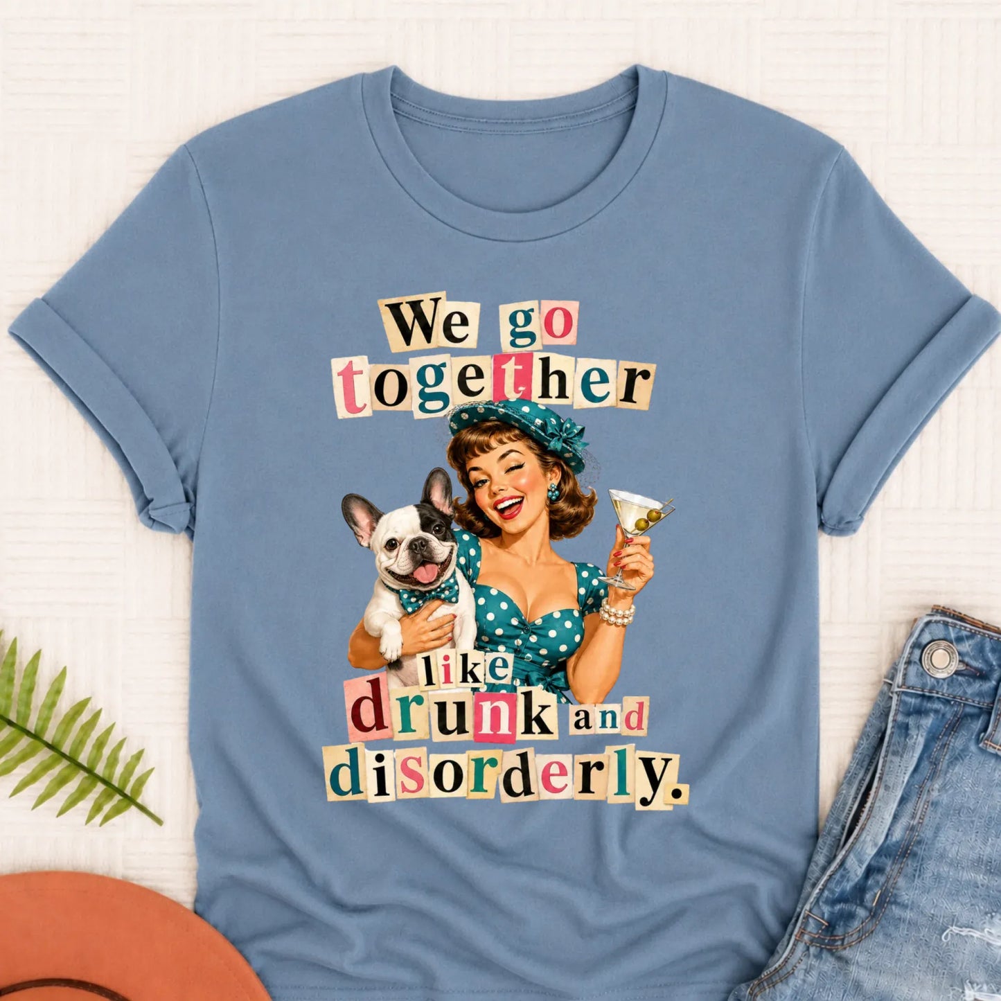 Custom French Drunk Disorderly Unisex TShirt Blue Jean