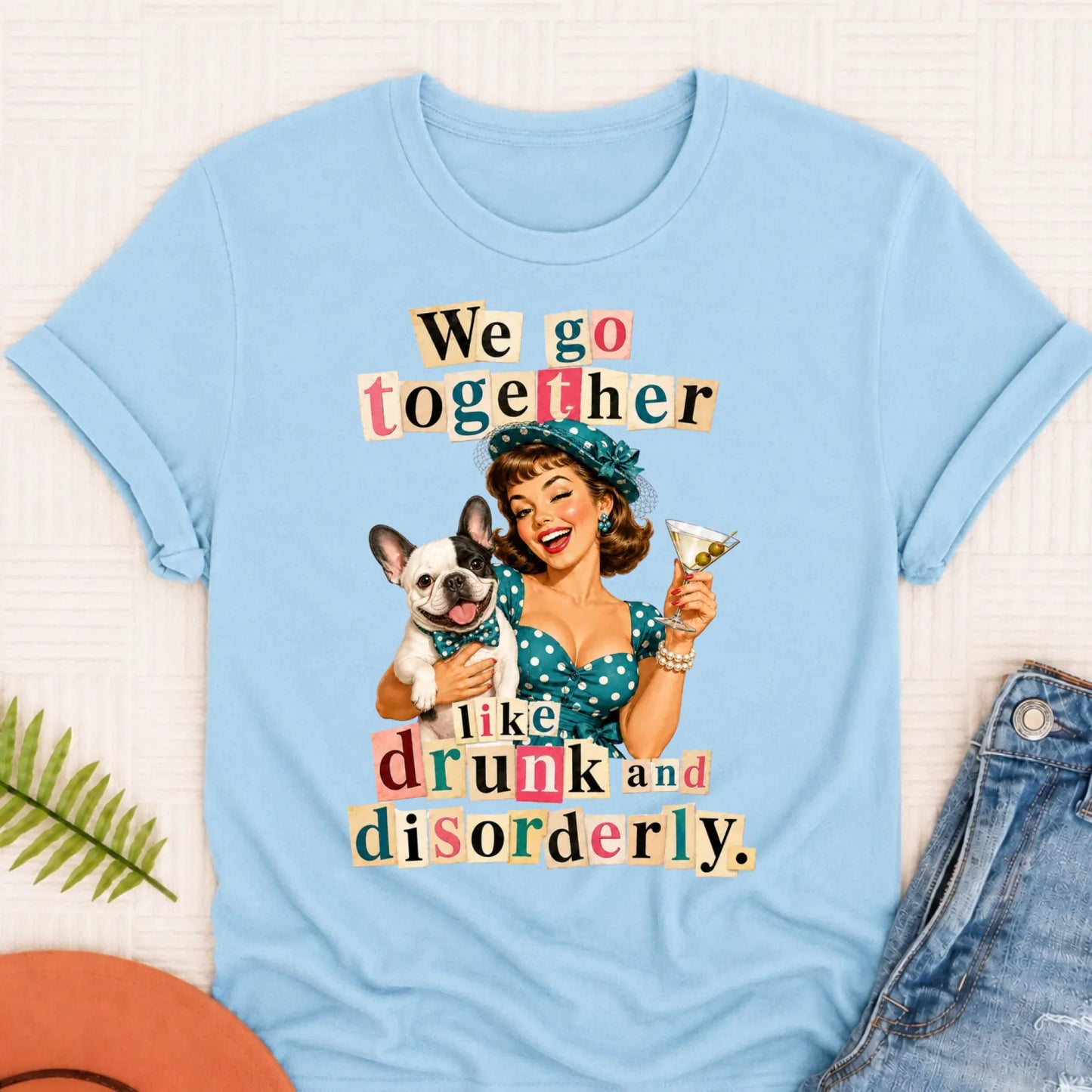 Custom French Drunk Disorderly Unisex TShirt Chambray
