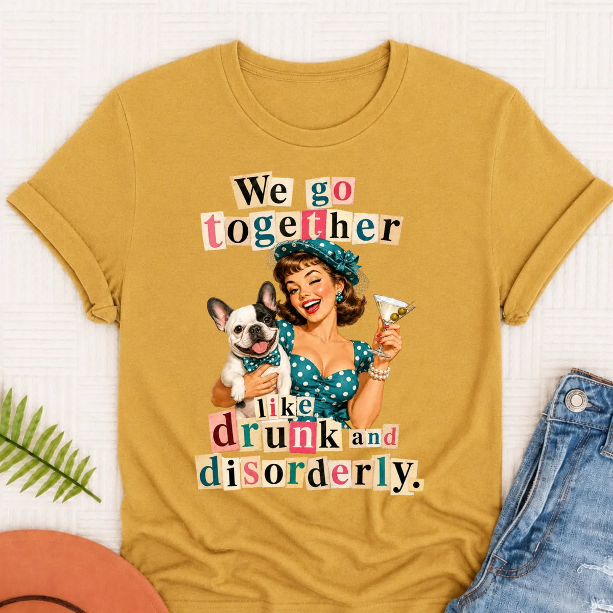 Custom French Drunk Disorderly Unisex TShirt Mustard