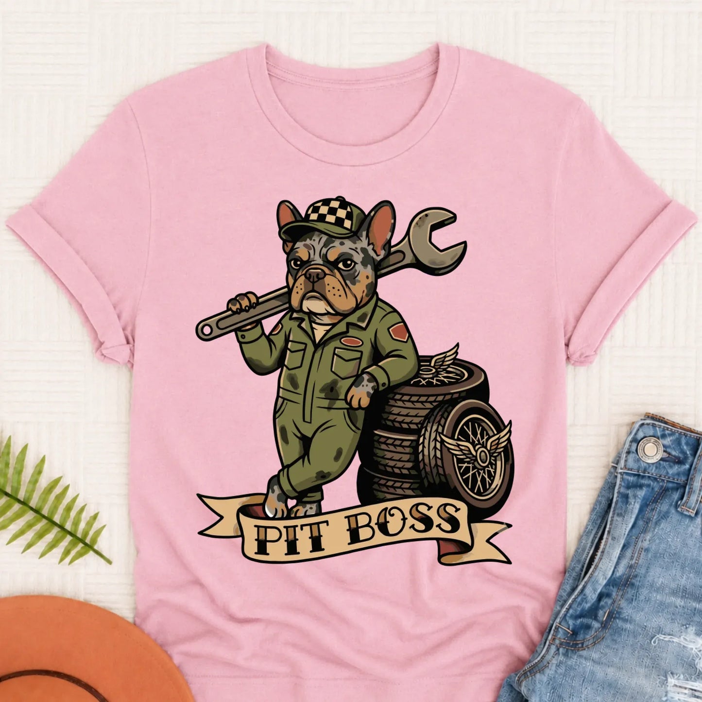 Custom French Pit Boss Car Racing Unisex Tshirt Blossom