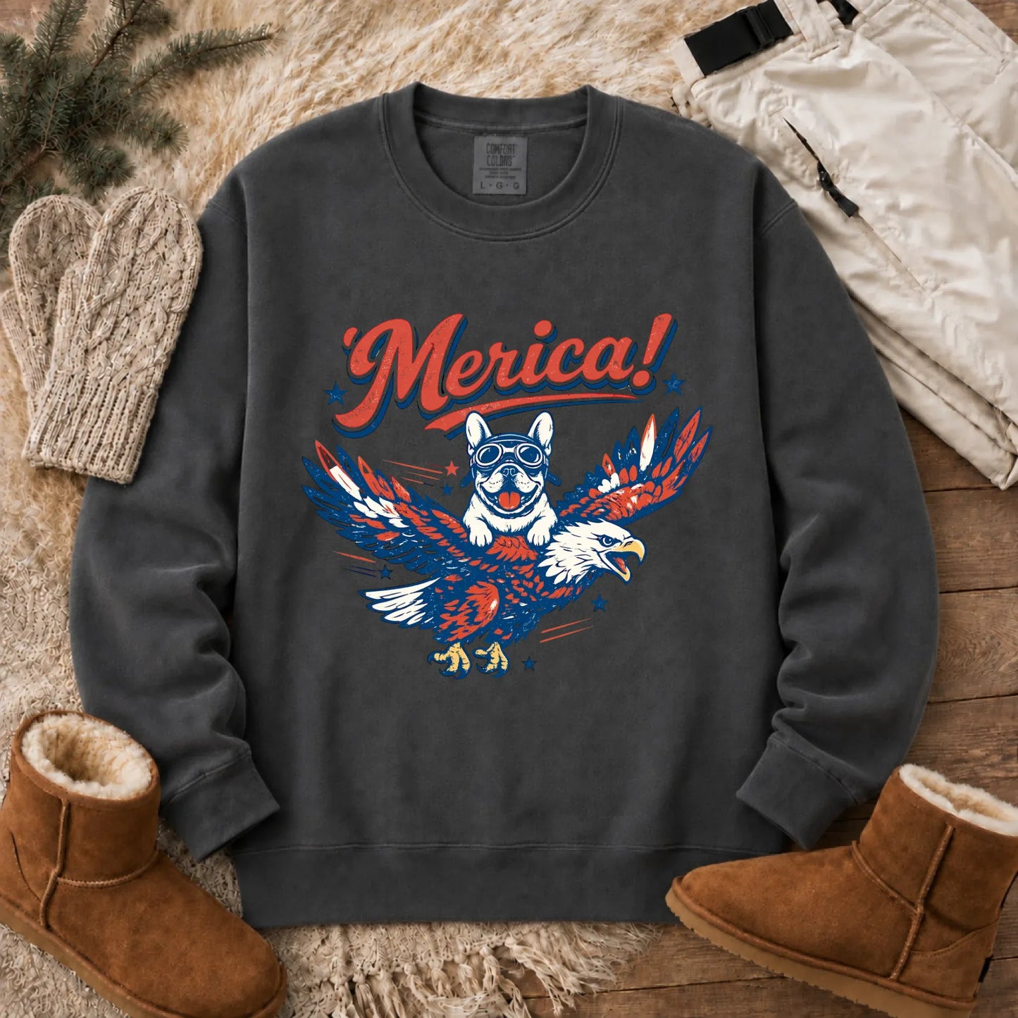 Custom Frenchie America Birthday Unisex Sweatshirt Pepper
