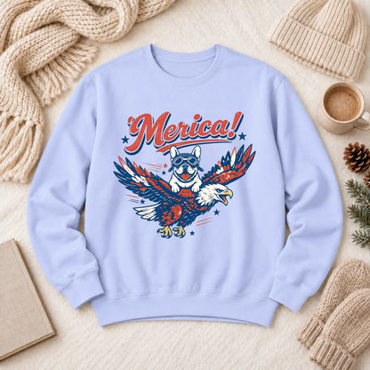 Custom Frenchie America Birthday Unisex Sweatshirt Hydrangea