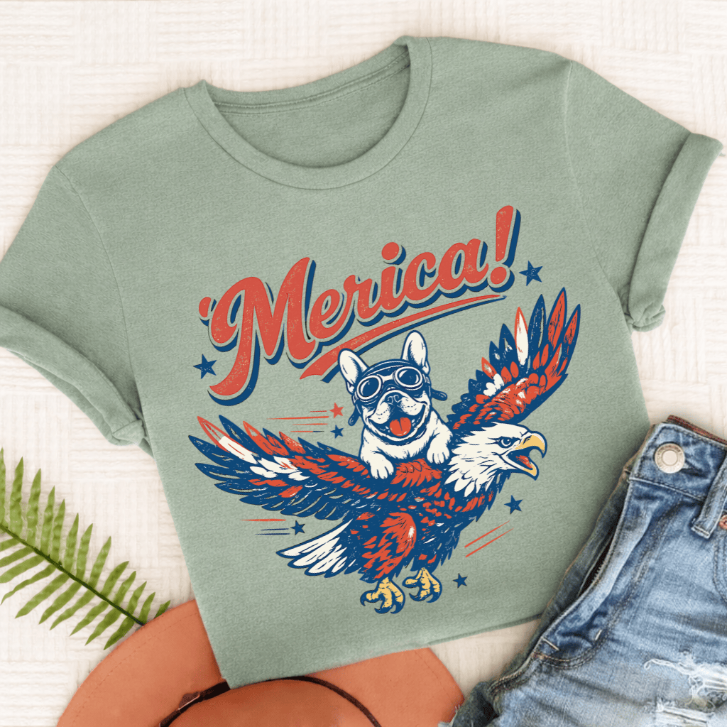Custom Frenchie America Birthday Unisex TShirt Bay