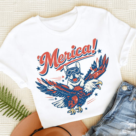 Custom Frenchie America Birthday Unisex TShirt White