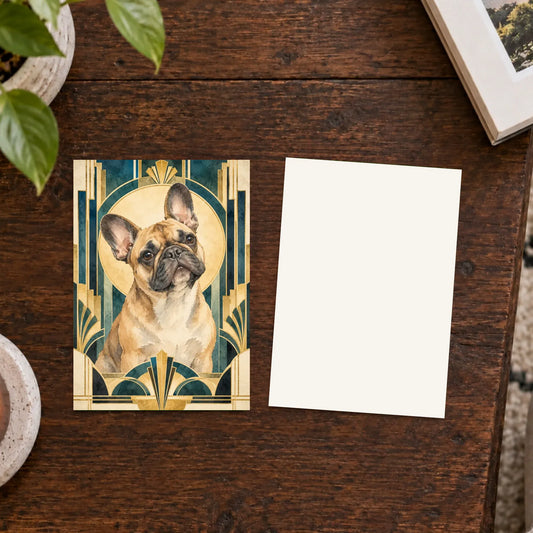 Custom Frenchie Art Deco Art Print Postcard