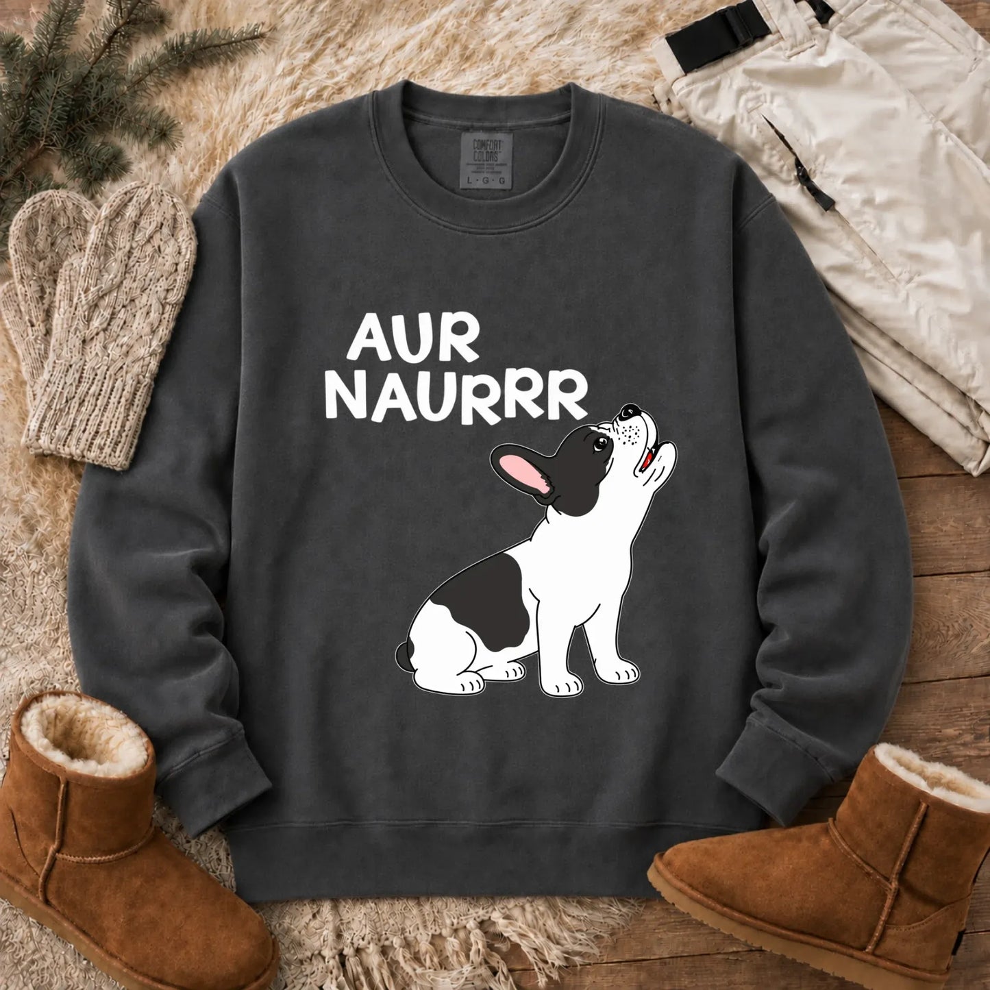 Custom Frenchie Aur Naur Funny Unisex Sweatshirt Pepper