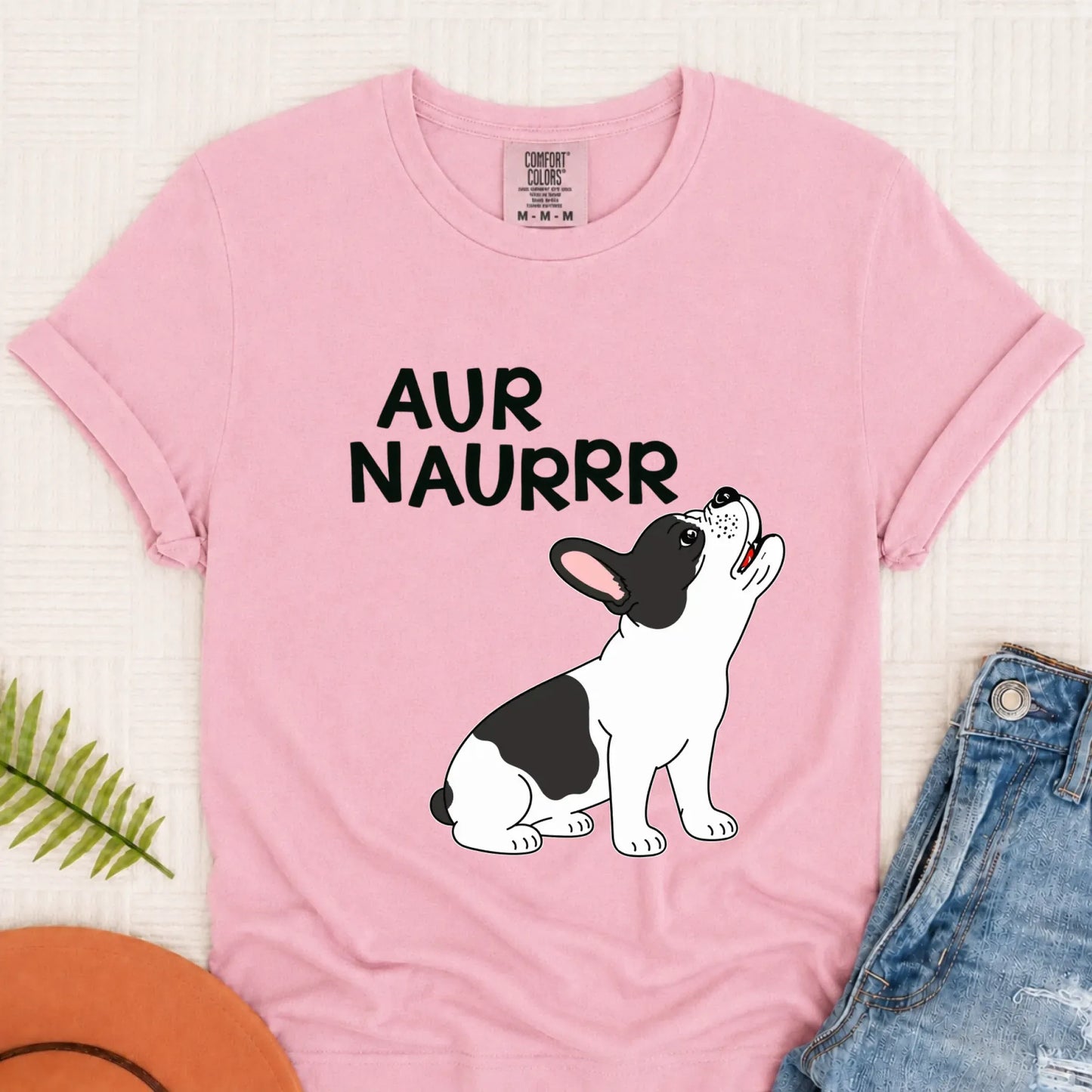 Custom Frenchie Aur Naur Funny Unisex TShirt Blossom