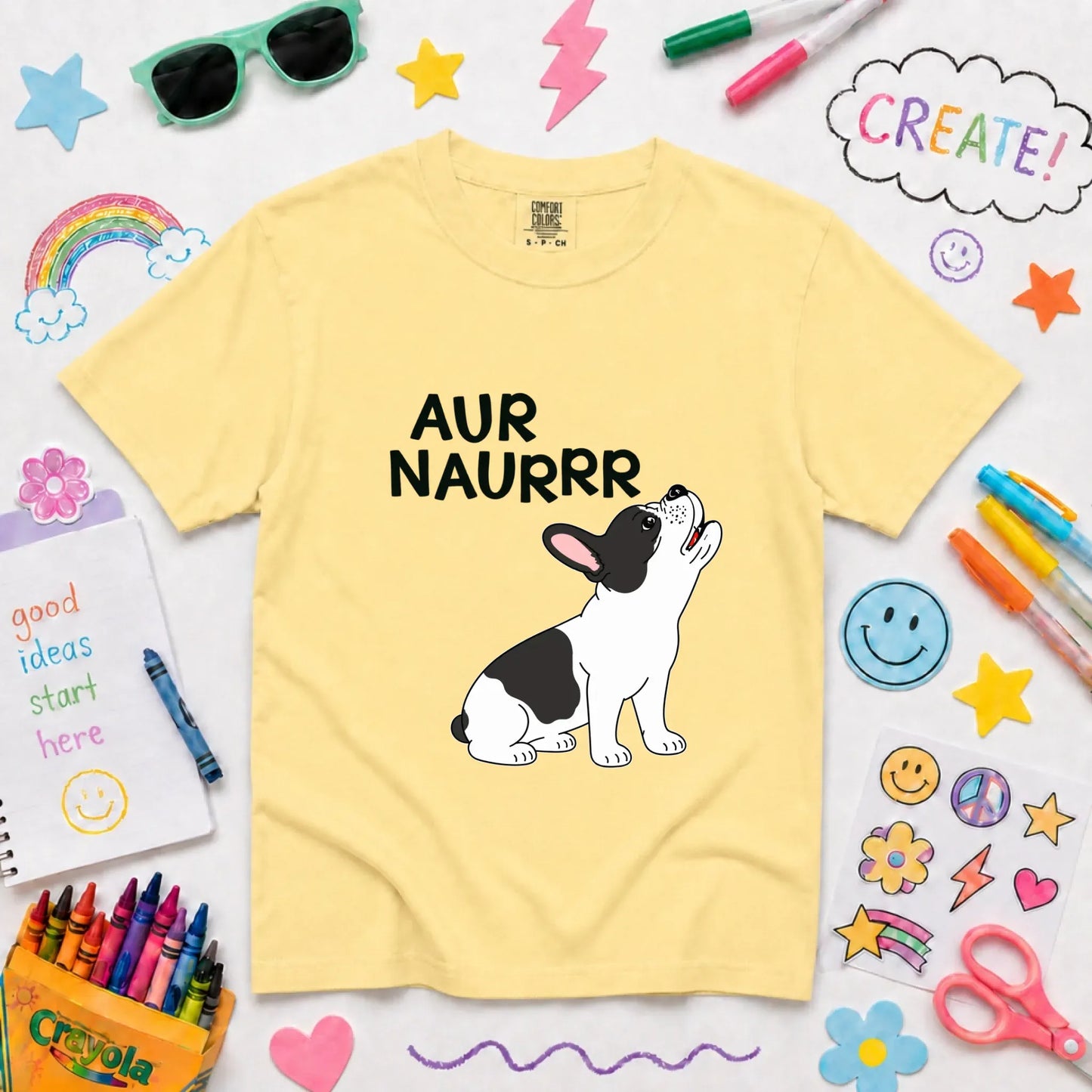 Custom Frenchie Aur Naur Funny YOUTH Unisex TShirt Butter