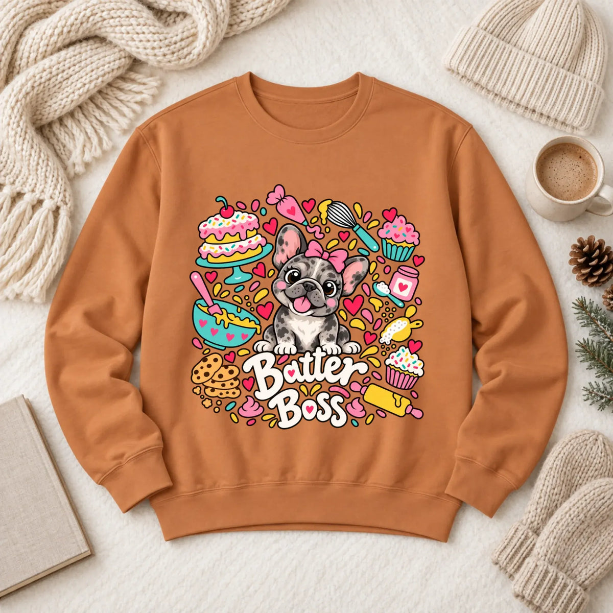 Custom Frenchie Baker Baking Unisex Sweatshirt Yam