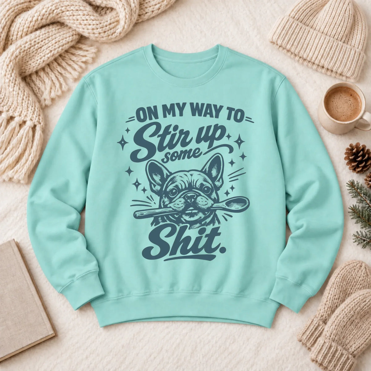 Custom Frenchie Baking Snark Unisex Sweatshirt - Sweatshirt - Good Girl John