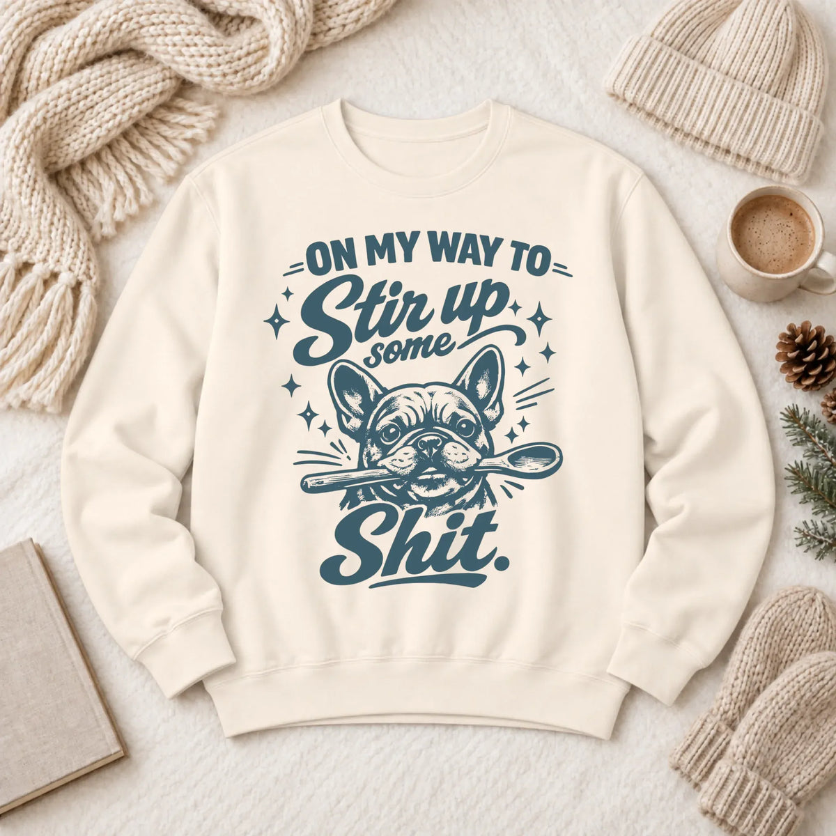 Custom Frenchie Baking Snark Unisex Sweatshirt - Sweatshirt - Good Girl John