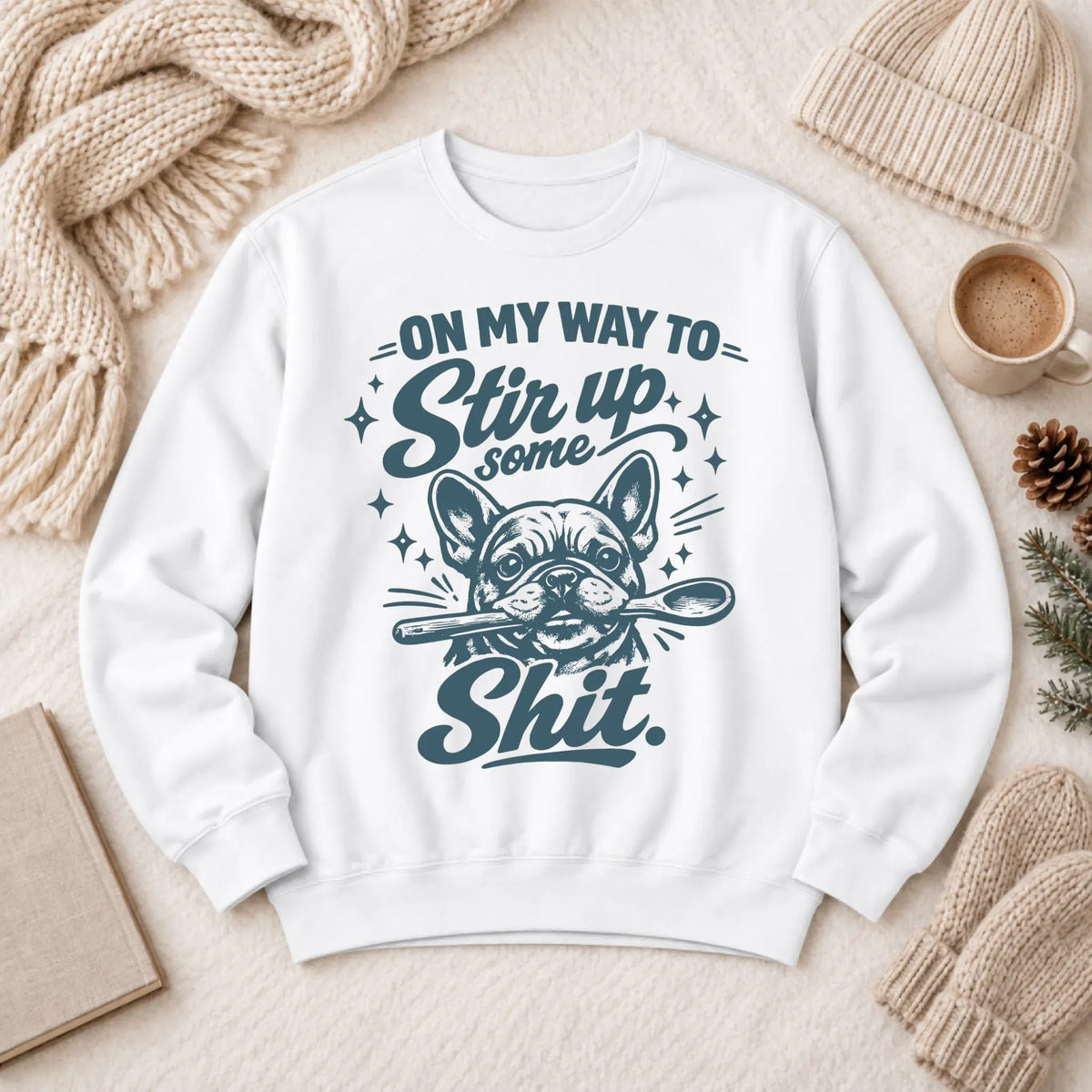Custom Frenchie Baking Snark Unisex Sweatshirt - Sweatshirt - Good Girl John