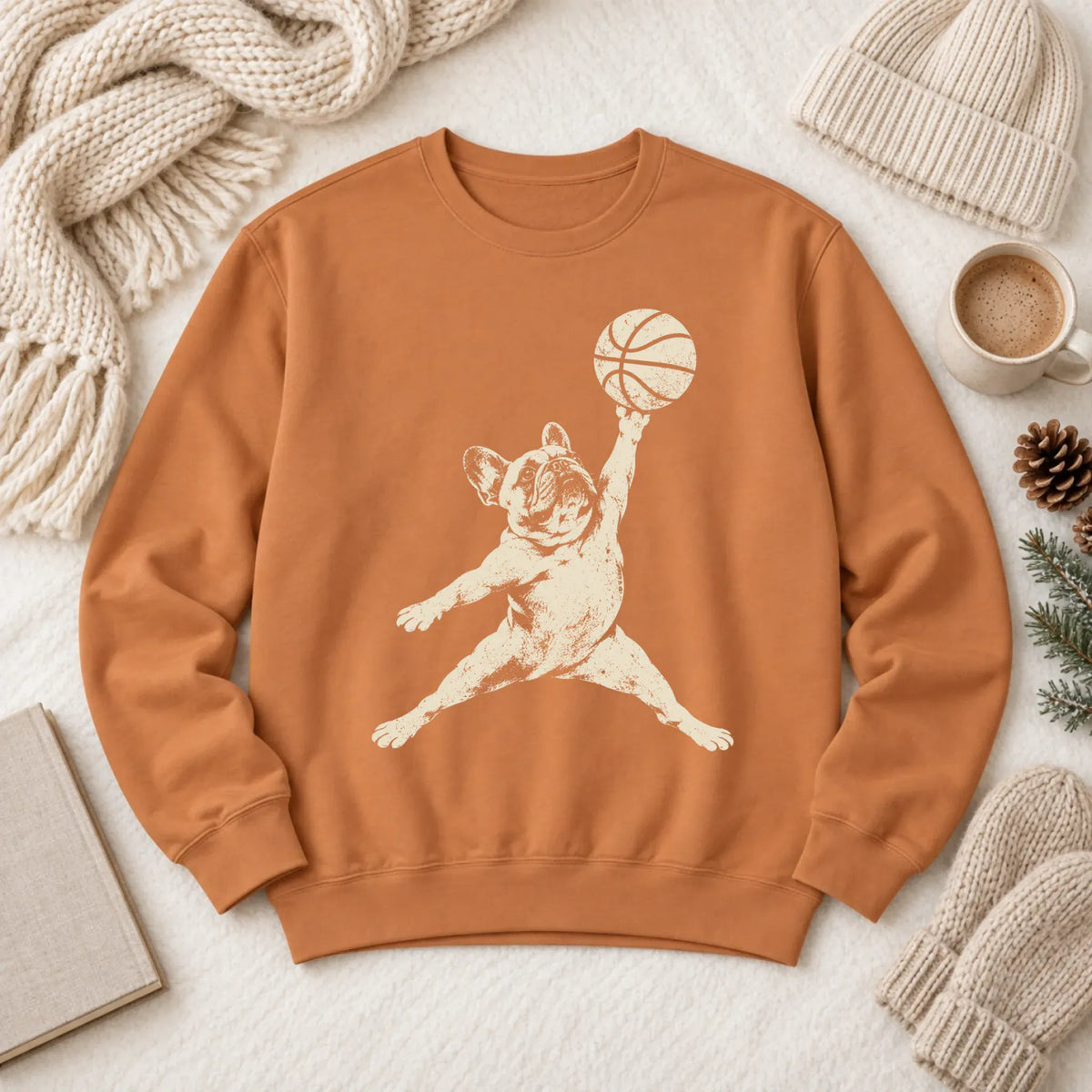 Sweatshirt Yam / S Custom Frenchie Basketball Slam Dunk Unisex Sweatshirt