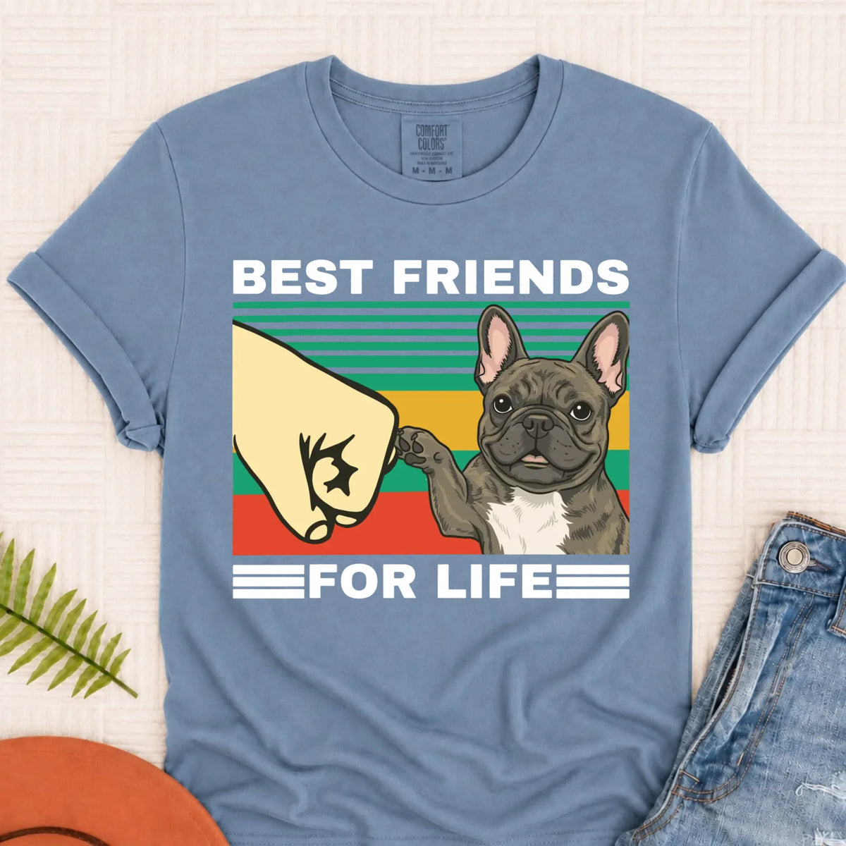 Customizer Monster Dark 1717 / Blue Jean / S Custom Frenchie Best Friends Unisex Tshirt