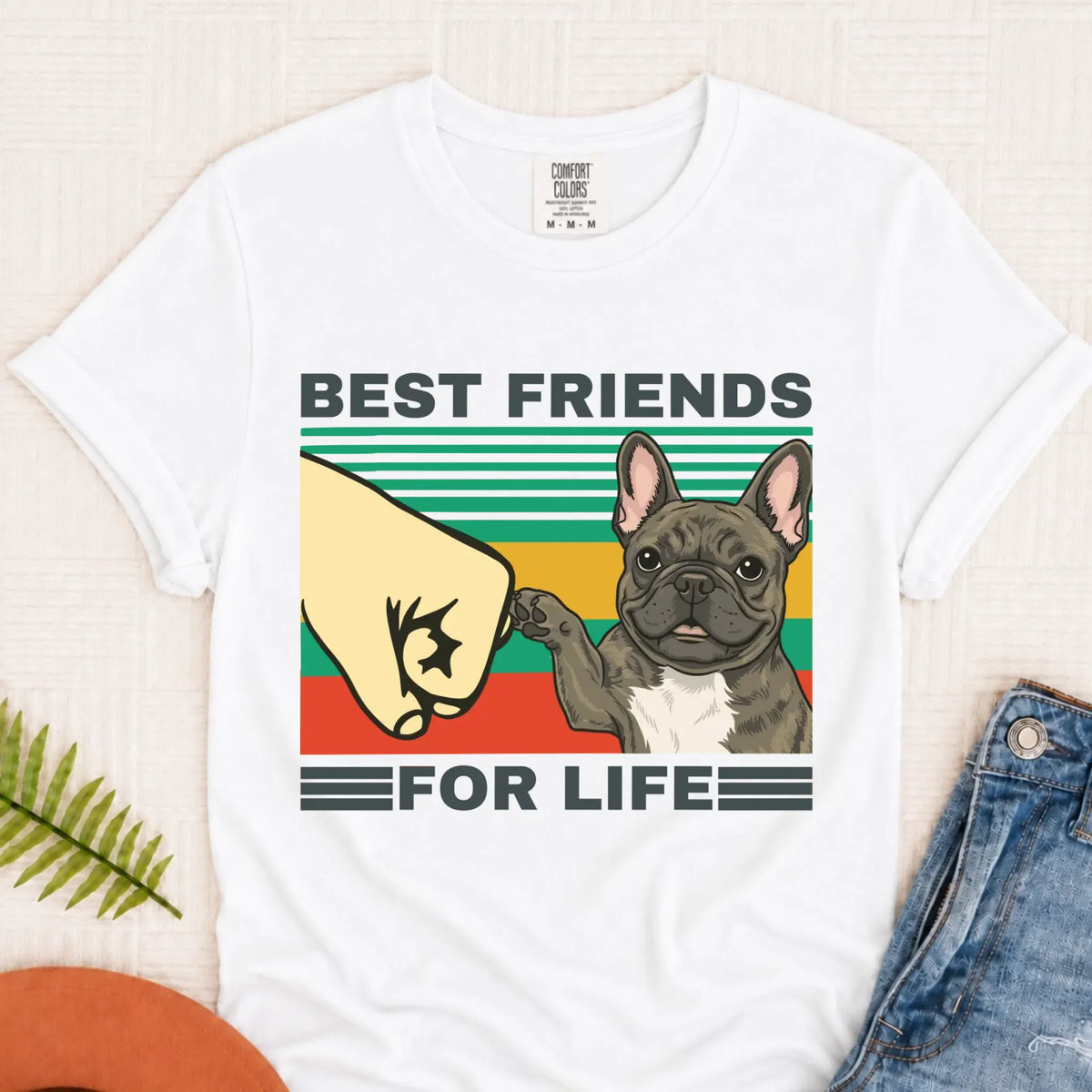 Customizer Monster Light 1717 / White / S Custom Frenchie Best Friends Unisex Tshirt