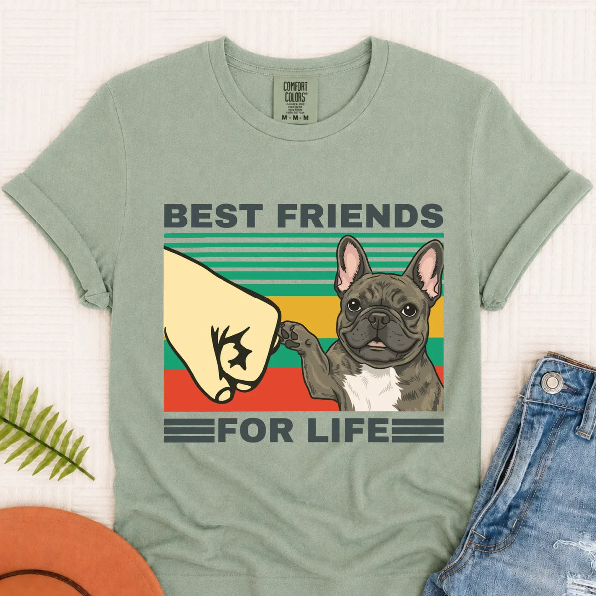 Customizer Monster Light 1717 / Bay / S Custom Frenchie Best Friends Unisex Tshirt