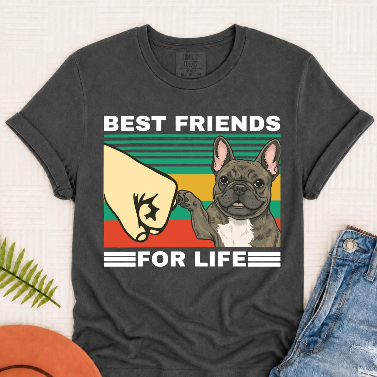 Customizer Monster Dark 1717 / Pepper / S Custom Frenchie Best Friends Unisex Tshirt