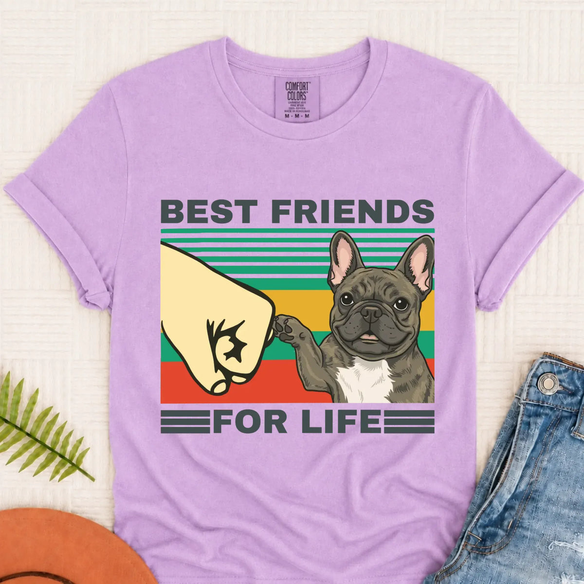 Customizer Monster Light 1717 / Orchid / S Custom Frenchie Best Friends Unisex Tshirt