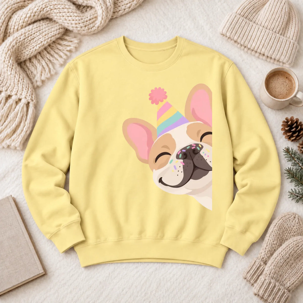 Custom Frenchie Birthday Party Unisex Sweatshirt Butter