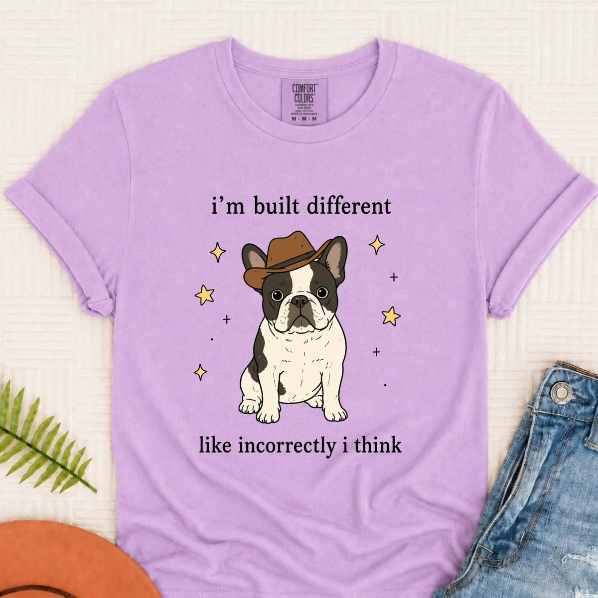 Customizer Monster Light 1717 / Orchid / S Custom Frenchie Built Different Unisex TShirt
