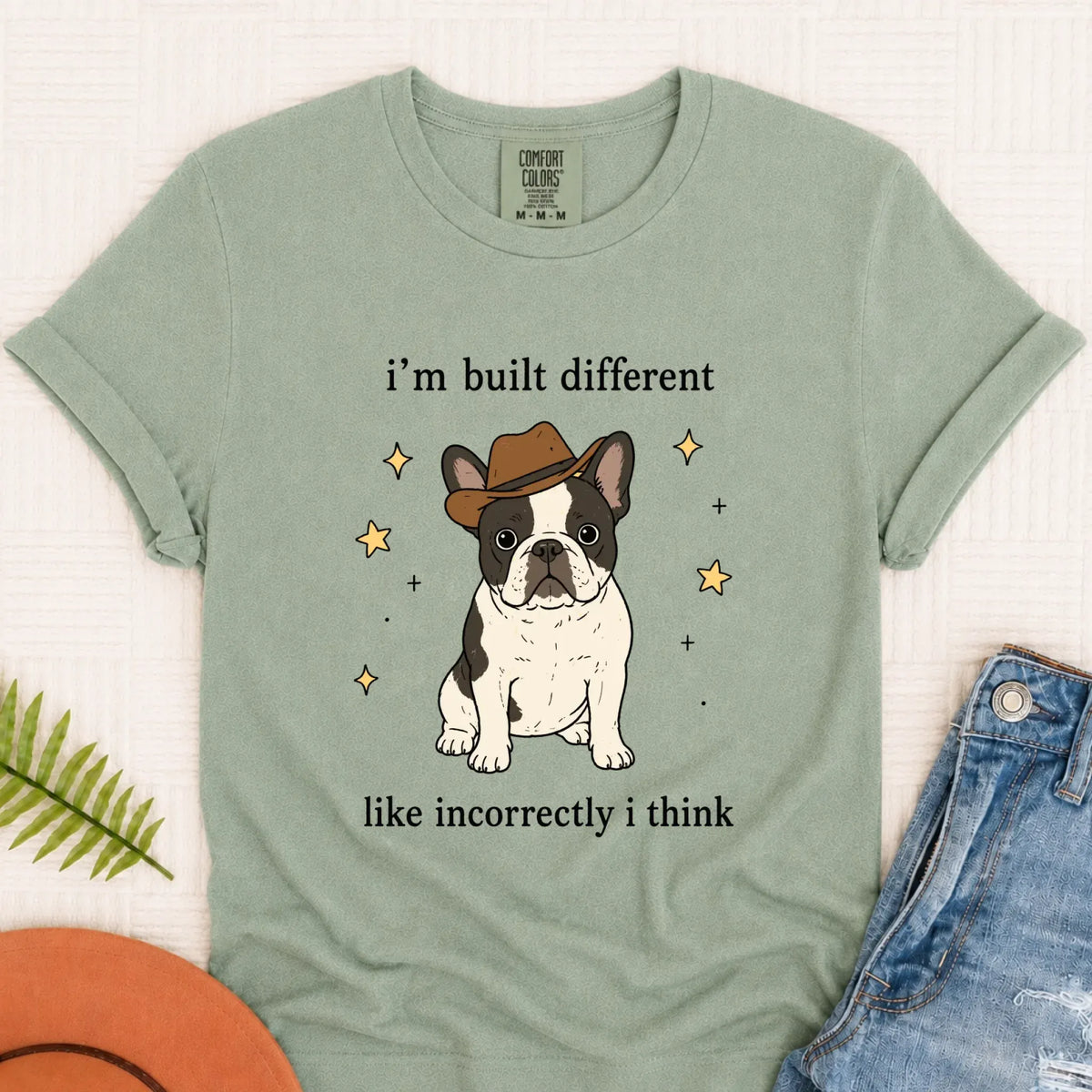 Customizer Monster Light 1717 / Bay / S Custom Frenchie Built Different Unisex TShirt