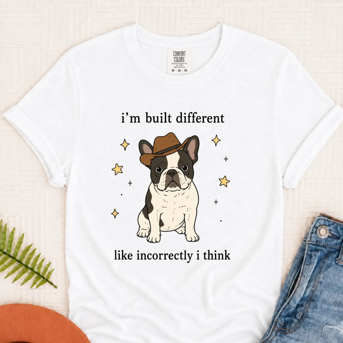 Customizer Monster Light 1717 / White / S Custom Frenchie Built Different Unisex TShirt