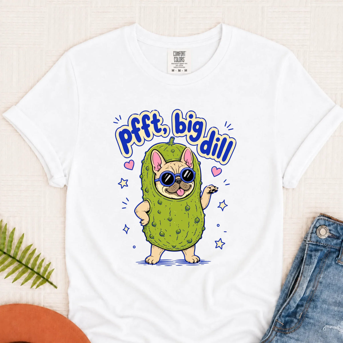 Customizer Monster Light 1717 / White / S Custom Frenchie Bulldog Big Dill Pickle Unisex TShirt