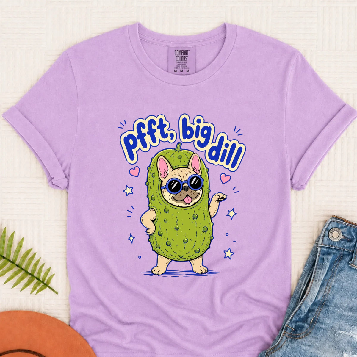 Customizer Monster Light 1717 / Orchid / S Custom Frenchie Bulldog Big Dill Pickle Unisex TShirt