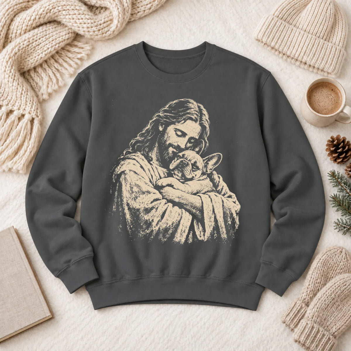 Sweatshirt Pepper / S Custom Frenchie Bulldog Christian Unisex Sweatshirt