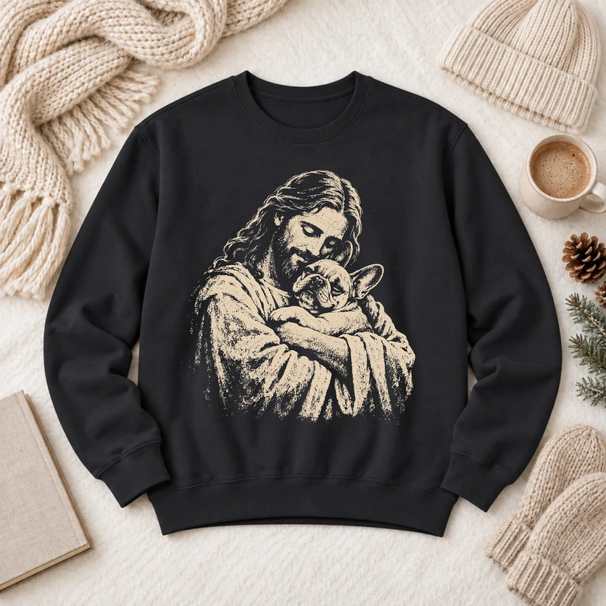 Sweatshirt Black / S Custom Frenchie Bulldog Christian Unisex Sweatshirt