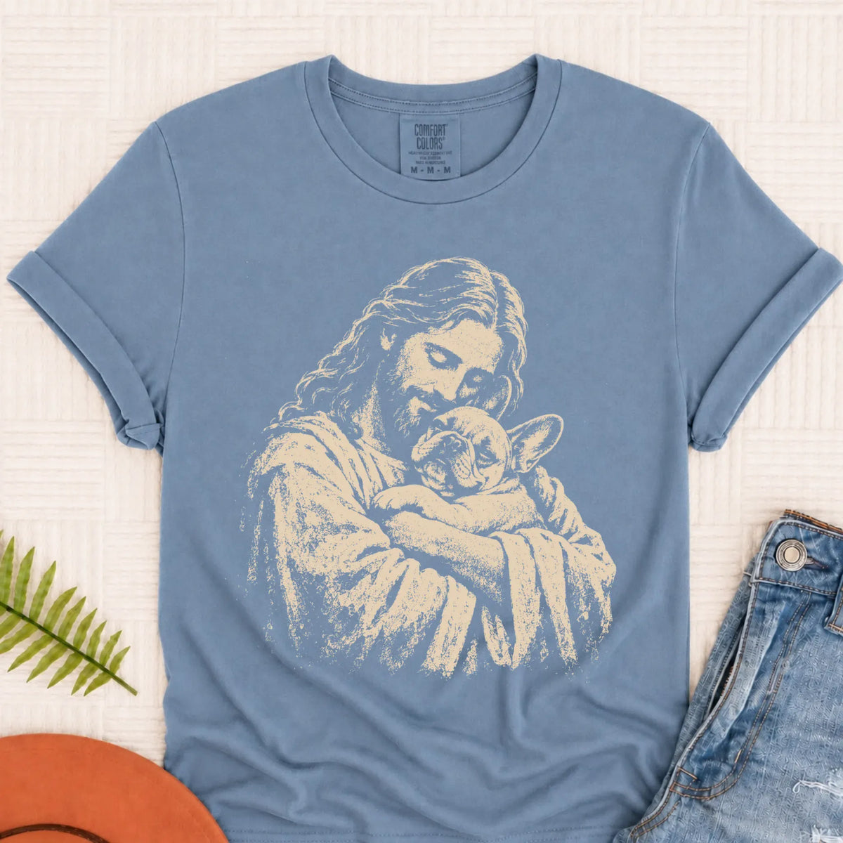 T-Shirt Blue Jean / S Custom Frenchie Bulldog Christian Unisex TShirt