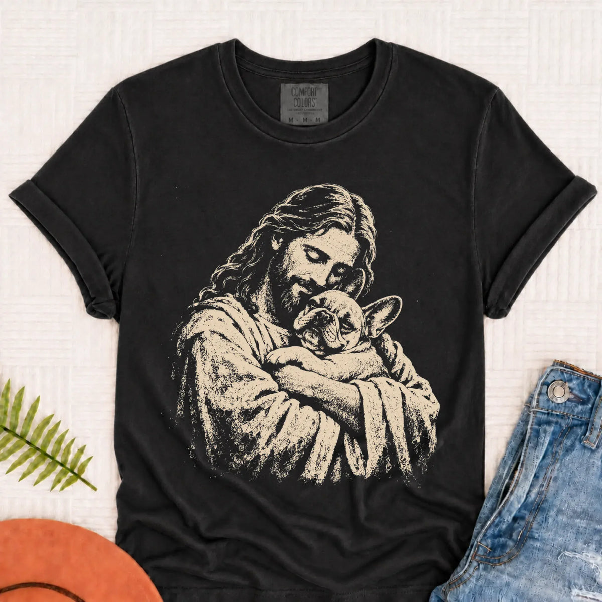 T-Shirt Graphite / S Custom Frenchie Bulldog Christian Unisex TShirt