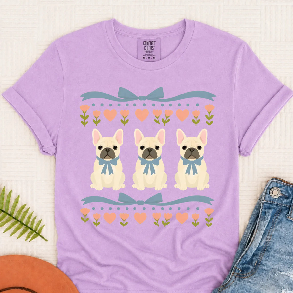Custom Frenchie Bulldog Grandma Unisex TShirt Orchid