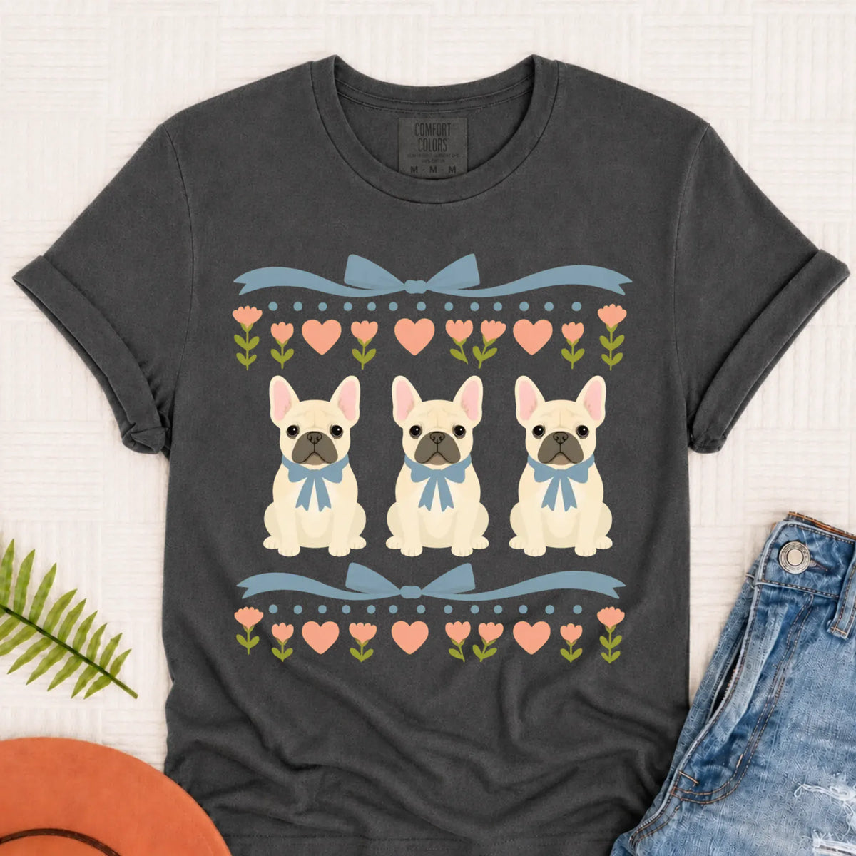Custom Frenchie Bulldog Grandma Unisex TShirt Pepper
