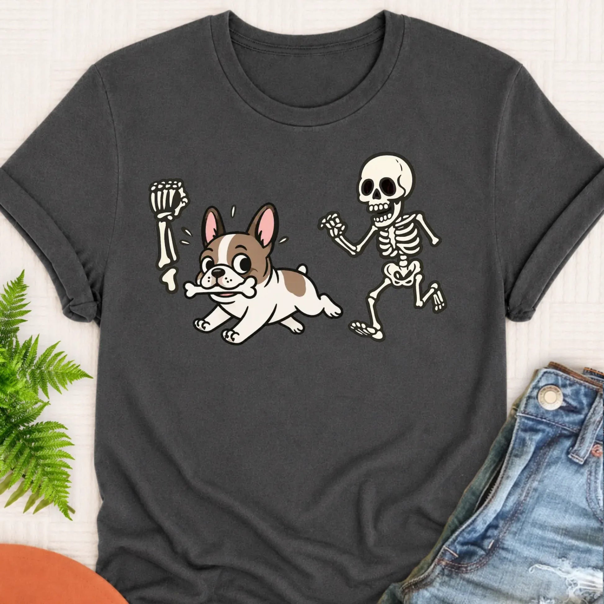 T-Shirt Pepper / S Custom Frenchie Bulldog Grave Robber Unisex TShirt