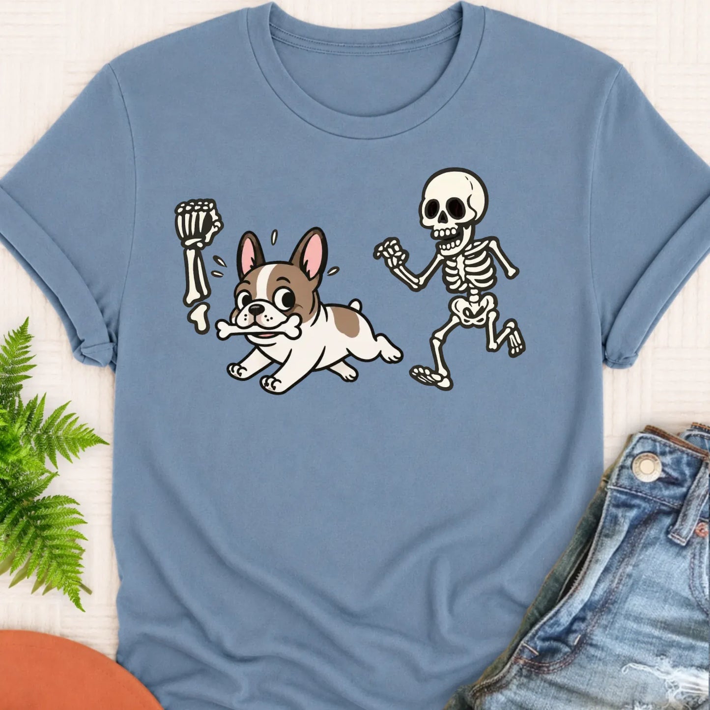 T-Shirt Blue Jean / S Custom Frenchie Bulldog Grave Robber Unisex TShirt