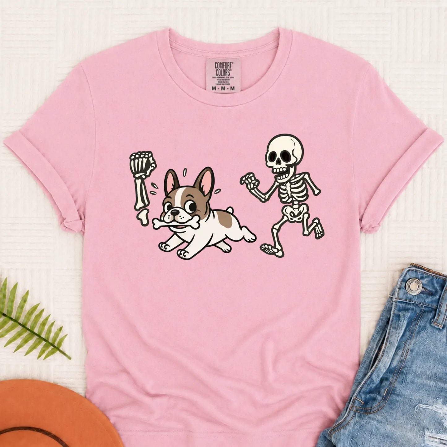 Custom Frenchie Bulldog Grave Robber Unisex TShirt Blossom