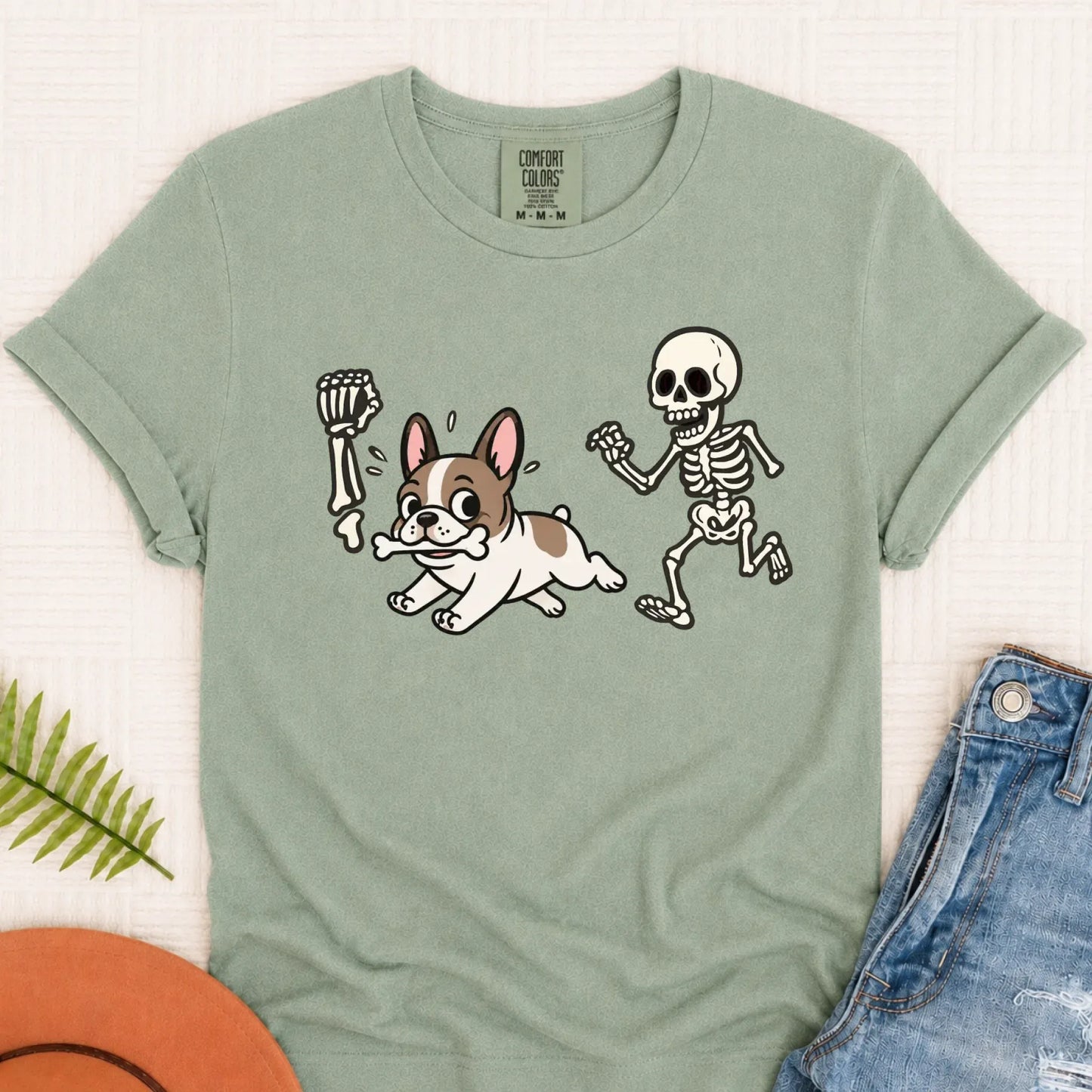 Custom Frenchie Bulldog Grave Robber Unisex TShirt Bay