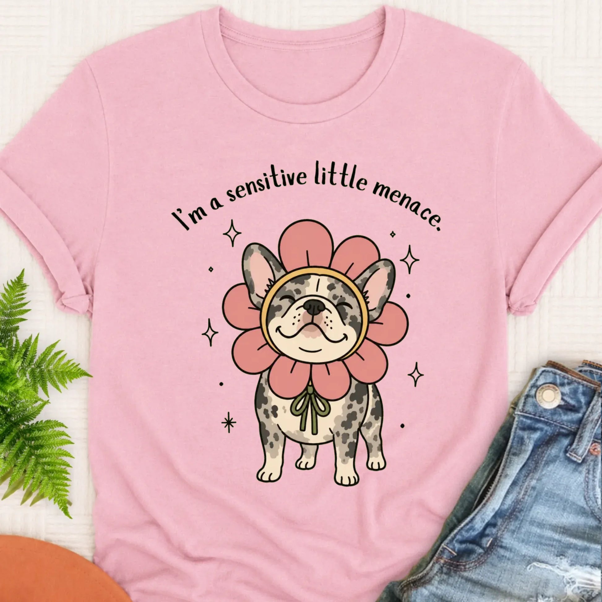 T-Shirt Blossom / S Custom Frenchie Bulldog Little Menace Unisex TShirt