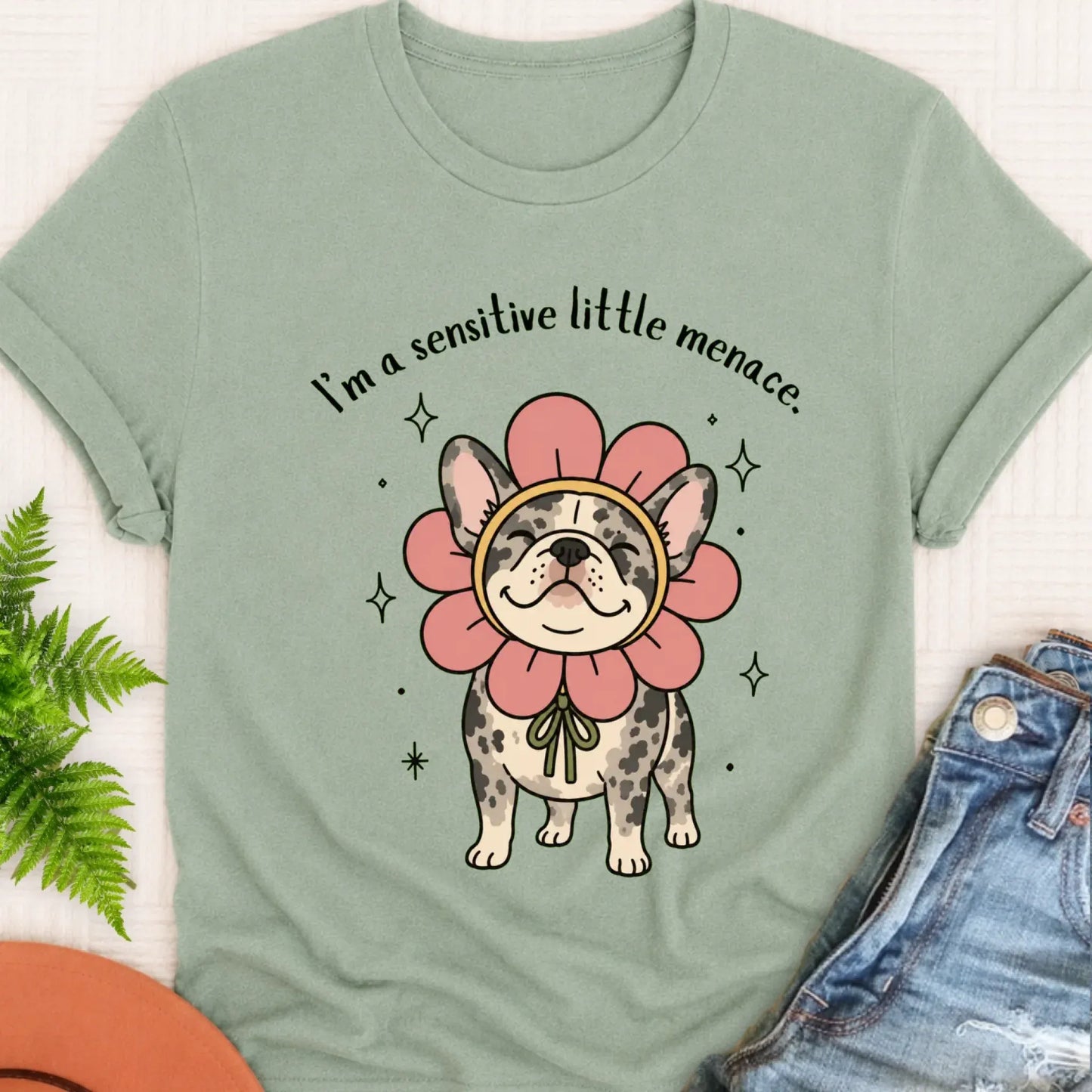 T-Shirt Bay / S Custom Frenchie Bulldog Little Menace Unisex TShirt