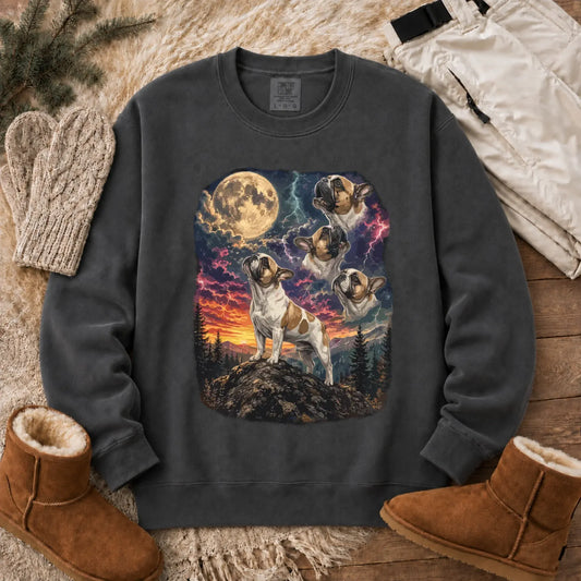 Custom Frenchie Bulldog Night Howling Unisex Sweatshirt Pepper