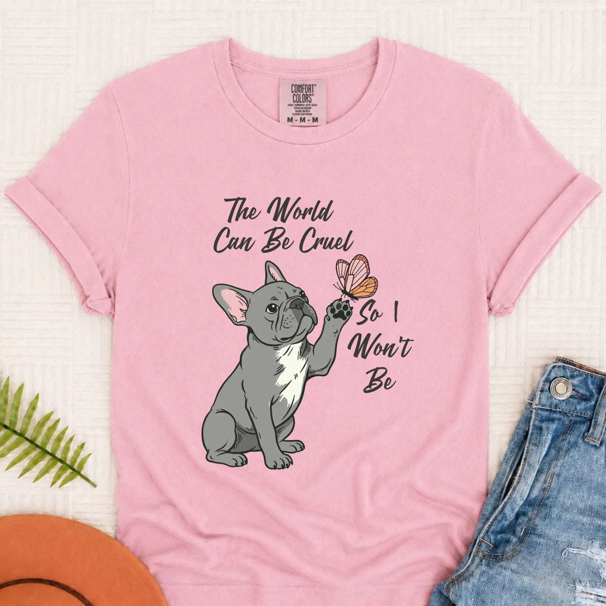 Customizer Monster Light 1717 / Blossom / S Custom Frenchie Bulldog Peace Unisex Tshirt