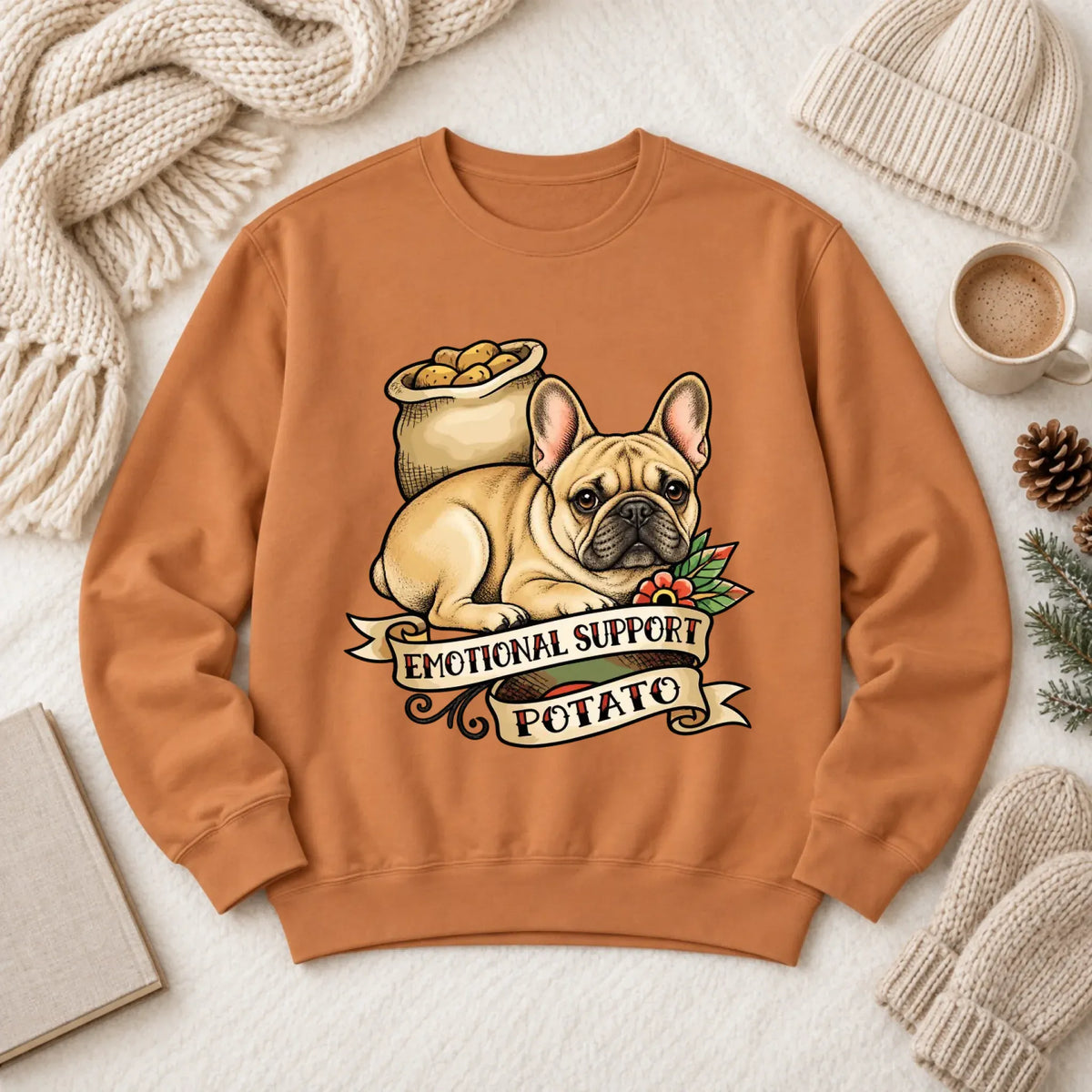 Custom Frenchie Bulldog Potato Unisex Sweatshirt Yam