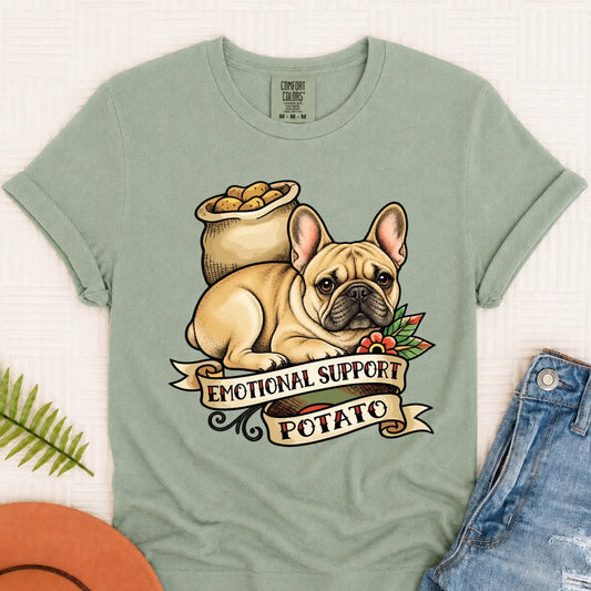 Custom Frenchie Bulldog Potato Unisex TShirt Bay