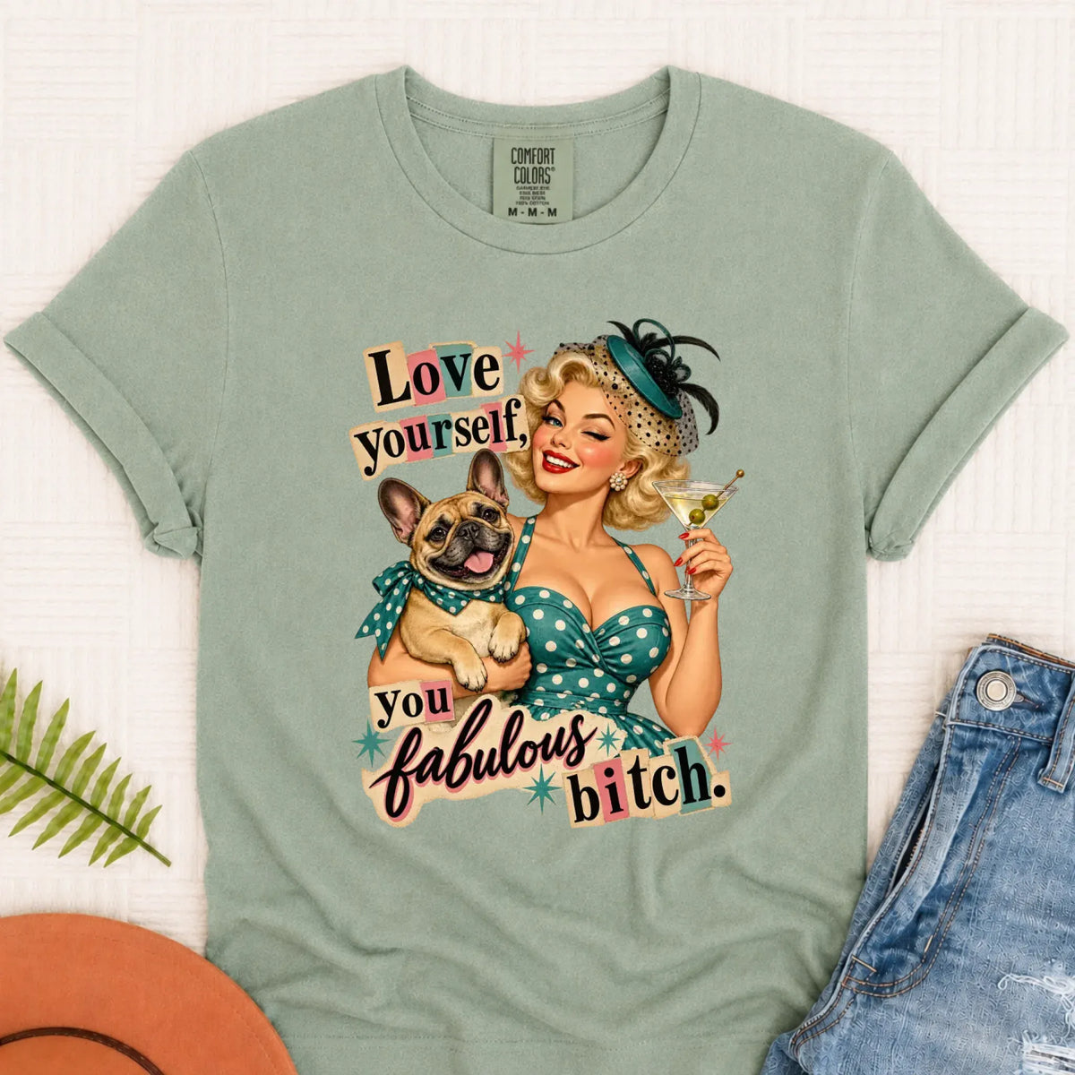 Custom Frenchie Bulldog Snarky Love Yourself Unisex TShirt Bay